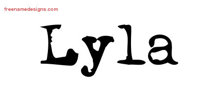 Vintage Writer Name Tattoo Designs Lyla Free Lettering