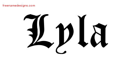 Blackletter Name Tattoo Designs Lyla Graphic Download