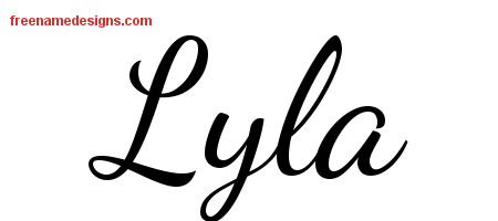 Lively Script Name Tattoo Designs Lyla Free Printout