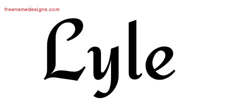 Calligraphic Stylish Name Tattoo Designs Lyle Free Graphic