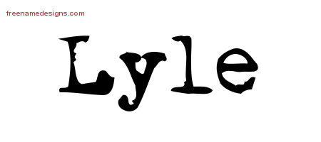 Vintage Writer Name Tattoo Designs Lyle Free