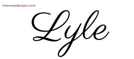 Classic Name Tattoo Designs Lyle Printable