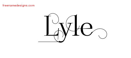 Decorated Name Tattoo Designs Lyle Free Lettering