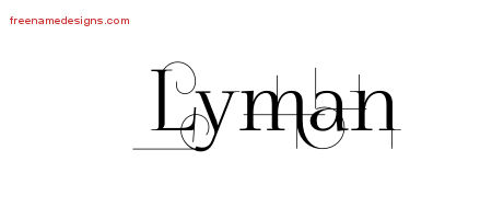 Decorated Name Tattoo Designs Lyman Free Lettering
