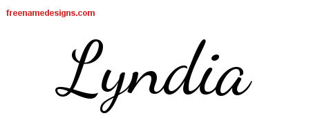 Lively Script Name Tattoo Designs Lyndia Free Printout