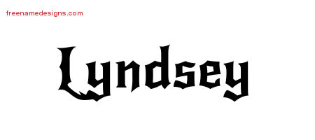 Gothic Name Tattoo Designs Lyndsey Free Graphic