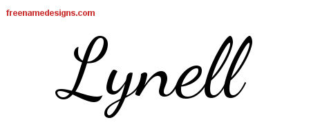 Lively Script Name Tattoo Designs Lynell Free Printout