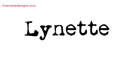 Vintage Writer Name Tattoo Designs Lynette Free Lettering