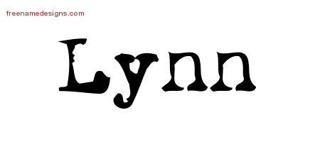 Vintage Writer Name Tattoo Designs Lynn Free Lettering