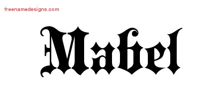 Old English Name Tattoo Designs Mabel Free