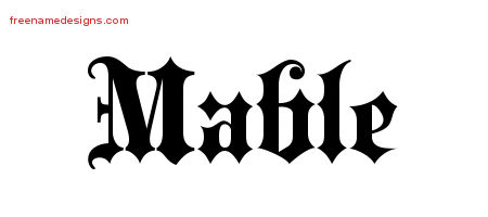 Old English Name Tattoo Designs Mable Free