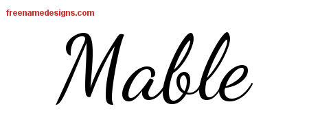 Lively Script Name Tattoo Designs Mable Free Printout