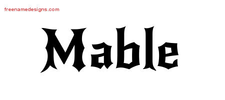 Gothic Name Tattoo Designs Mable Free Graphic