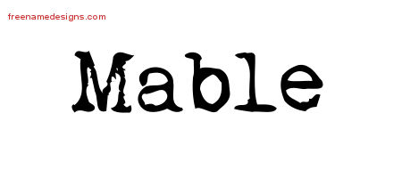 Vintage Writer Name Tattoo Designs Mable Free Lettering