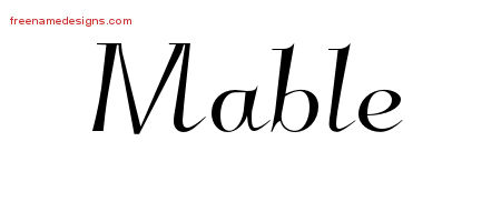 Elegant Name Tattoo Designs Mable Free Graphic