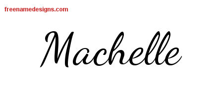 Lively Script Name Tattoo Designs Machelle Free Printout