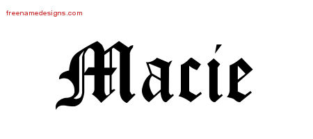 Blackletter Name Tattoo Designs Macie Graphic Download
