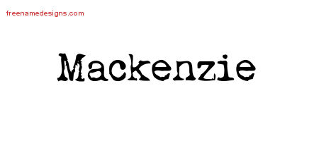 Vintage Writer Name Tattoo Designs Mackenzie Free Lettering