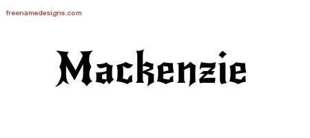 Gothic Name Tattoo Designs Mackenzie Free Graphic