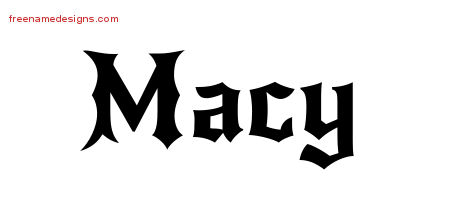 Gothic Name Tattoo Designs Macy Free Graphic