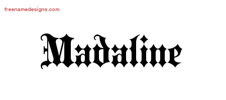 Old English Name Tattoo Designs Madaline Free