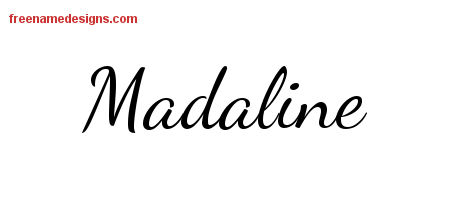 Lively Script Name Tattoo Designs Madaline Free Printout