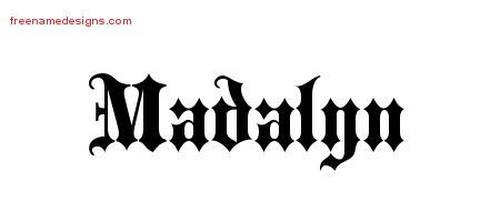 Old English Name Tattoo Designs Madalyn Free
