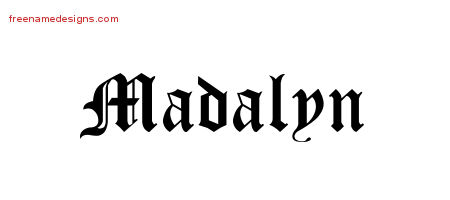 Blackletter Name Tattoo Designs Madalyn Graphic Download