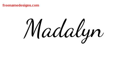 Lively Script Name Tattoo Designs Madalyn Free Printout