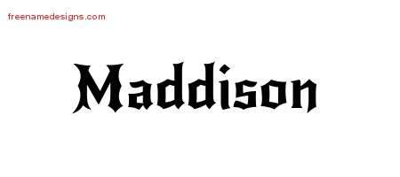 Gothic Name Tattoo Designs Maddison Free Graphic