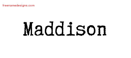 Typewriter Name Tattoo Designs Maddison Free Download