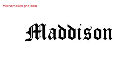 Blackletter Name Tattoo Designs Maddison Graphic Download