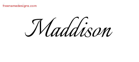 Calligraphic Name Tattoo Designs Maddison Download Free