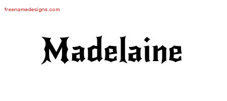 Gothic Name Tattoo Designs Madelaine Free Graphic