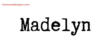 Typewriter Name Tattoo Designs Madelyn Free Download