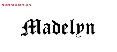 Blackletter Name Tattoo Designs Madelyn Graphic Download