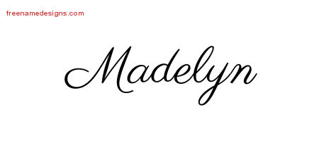 Classic Name Tattoo Designs Madelyn Graphic Download