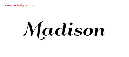 Art Deco Name Tattoo Designs Madison Printable