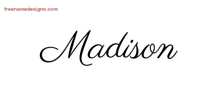 Classic Name Tattoo Designs Madison Graphic Download