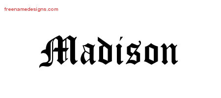 Blackletter Name Tattoo Designs Madison Graphic Download