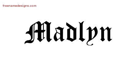 Blackletter Name Tattoo Designs Madlyn Graphic Download