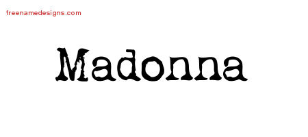 Vintage Writer Name Tattoo Designs Madonna Free Lettering