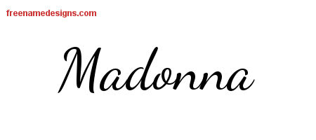 Lively Script Name Tattoo Designs Madonna Free Printout