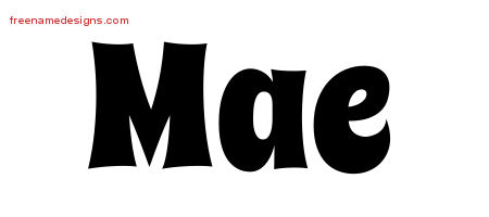 Groovy Name Tattoo Designs Mae Free Lettering