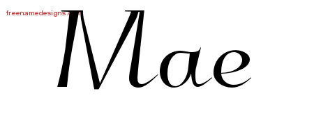 Elegant Name Tattoo Designs Mae Free Graphic