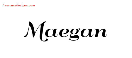 Art Deco Name Tattoo Designs Maegan Printable