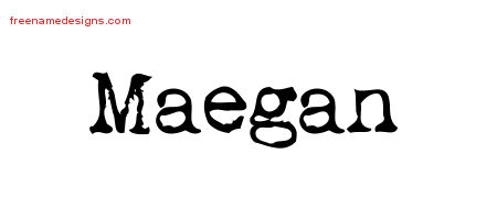 Vintage Writer Name Tattoo Designs Maegan Free Lettering