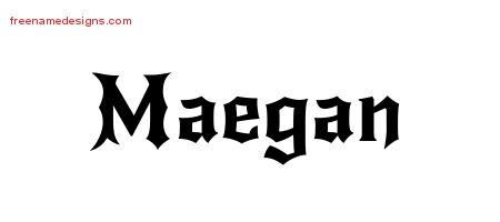 Gothic Name Tattoo Designs Maegan Free Graphic