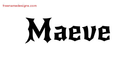 Gothic Name Tattoo Designs Maeve Free Graphic