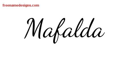 Lively Script Name Tattoo Designs Mafalda Free Printout